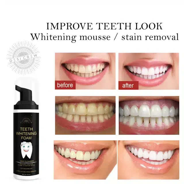 Desi Crew Teeth Whitening Foam, 60 ml