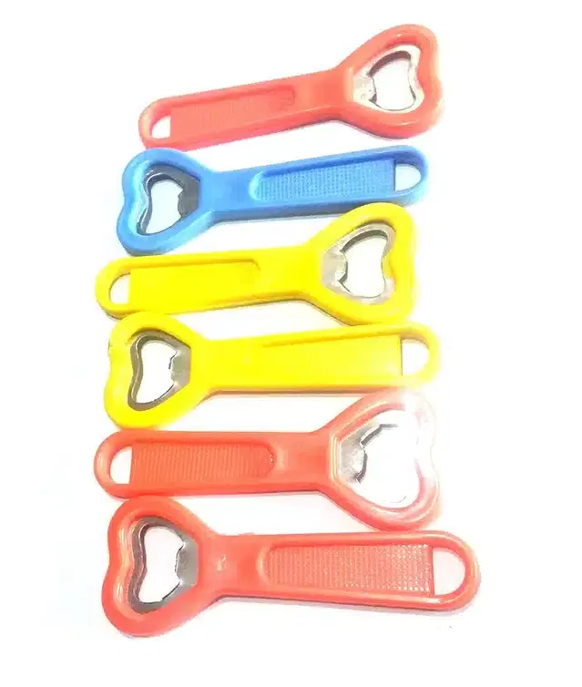 Plastic Bottle Opener Set, Multicolor, Pack of 6