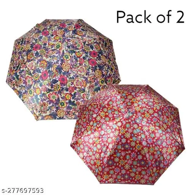 Polyester Foldable Umbrella, Assorted, Pack of 2