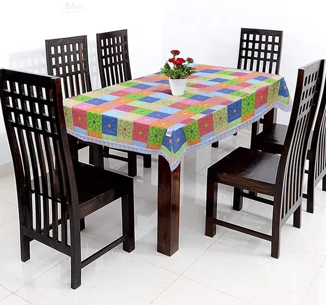 PVC Printed 4 Seaters Table Cover, Multicolor, 40x60 inches