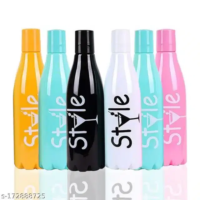 Water Bottle Set, Multicolor, 1000 ml, Pack of 6