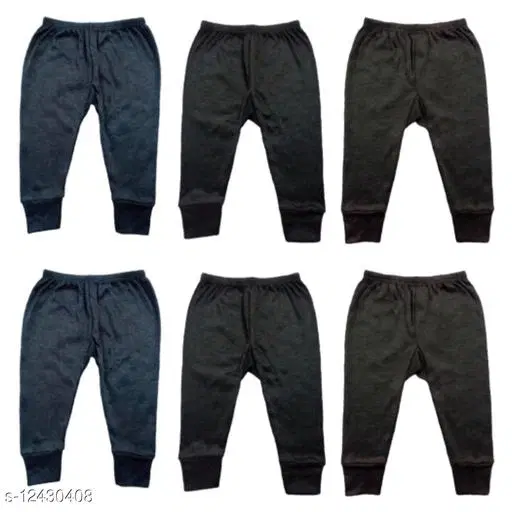 Woolen Thermal Bottomwear for Kids, Pack of 6 (Multicolor, 0-3 Months)