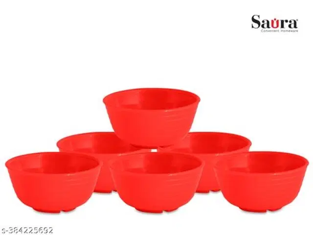 Plastic Bowls, Multicolor, 300 ml, Pack of 6