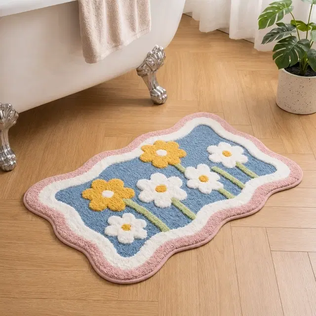 Alaqsa Tufted Pink Flower [15x23 inc]
