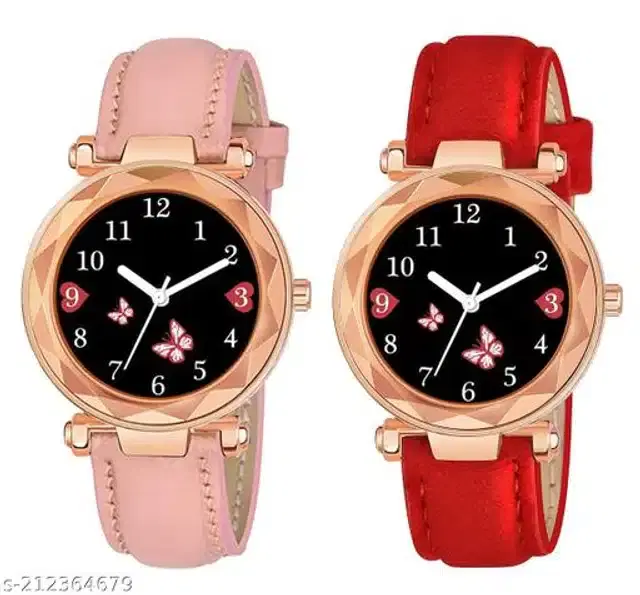 Analog Watch for Women, Pack of 2 (Multicolor)
