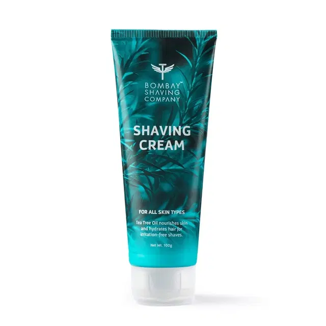 Bombay Shaving Company Shaving Cream With Tea Tree Oil, Aloe Vera And Menthol Extracts, 100 g (Made In India)