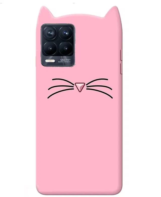Silicone Mobile Back Cover for Realme RMX3081 / Realme_8 Pro (Pink)