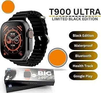 Silicone T800 Ultra Smartwatch, Black