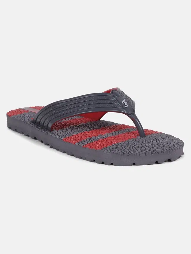action Casual Flip Flops for Men (Grey, 6)