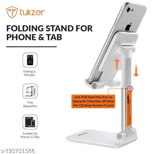 Adjustable Table Mobile Holder, White
