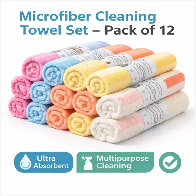 Microfiber Cleaning Cloth Pack of 12