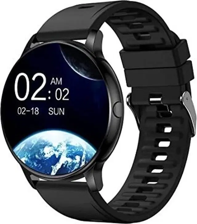 TecSox Sleek Design ACTIVE2 Black, HD Display, Touchscreen, Sports Mode Smartwatch, Black Strap, 44