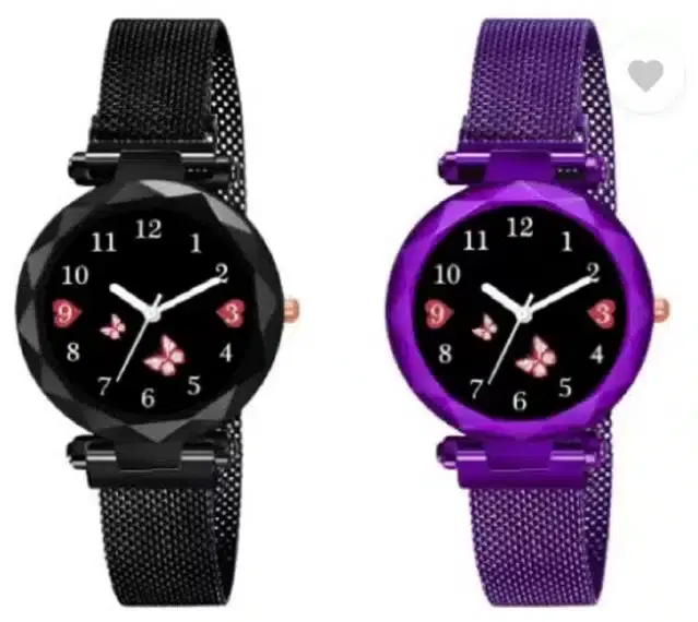Analog Watch for Women, Pack of 2 (Multicolor)