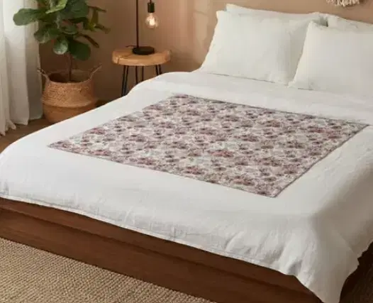 Waterproof Bed Server/Food Mat Brown Floral