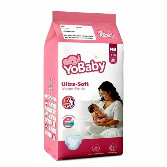 YoBaby Diaper Pants NB (NewBorn) - 36 Pcs