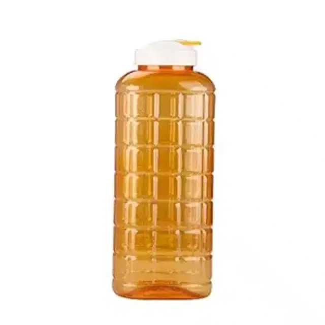Airtight Plastic Water Bottle with Lid, Orange, 1500 ml
