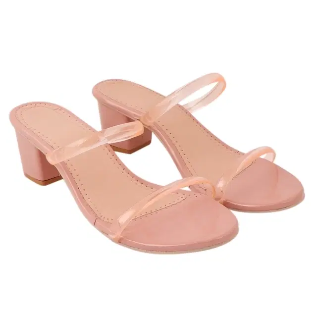 Acknew Women heels Transparent, Peach (7)