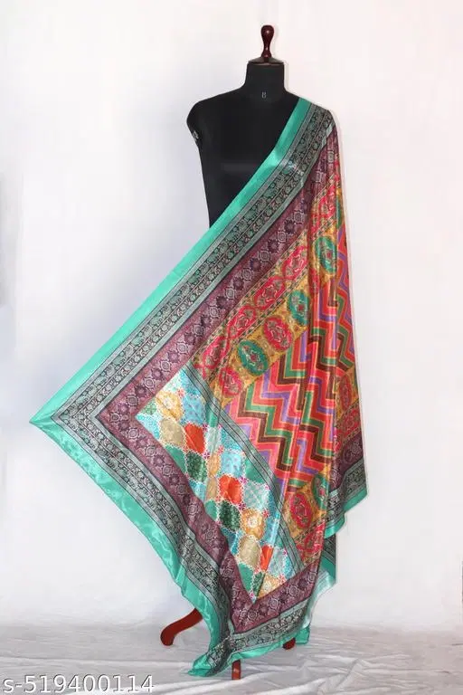 Cotton Printed Dupatta for Women & Girls, Multicolour (Free Size)