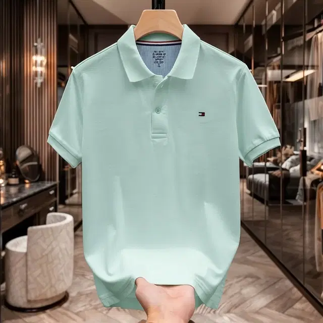 Cotton Matty Solid T-shirt For Men, Aqua (XXL)