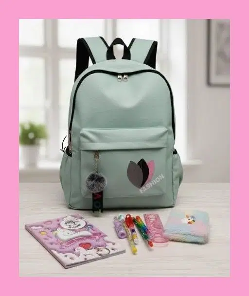 Polyester Backpack, Unicorn Notebook, Plush Journal, & Rainbow Stationery Kit, Multicolour, Set of 1