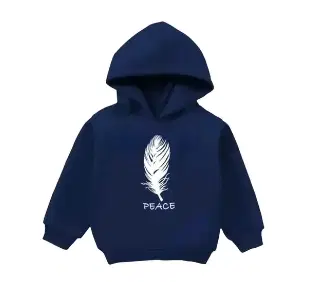 Cotton Printed Hoodie for Girls (Navy Blue, 5-6 Years)