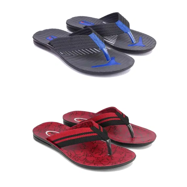 Combo of Flipflops for Men, Set of 2 (Multicolor, 9)
