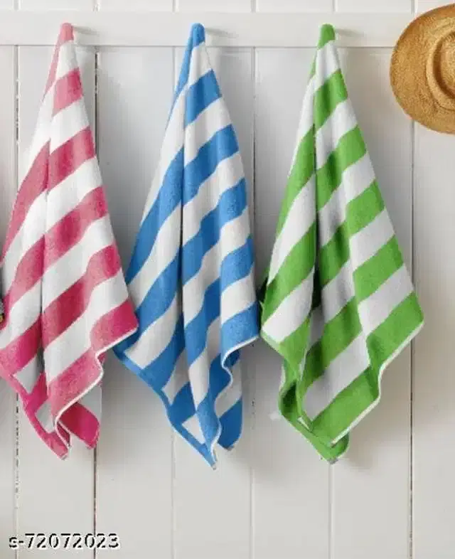 Cotton Bathing Towel, Multicolor, Pack of 3