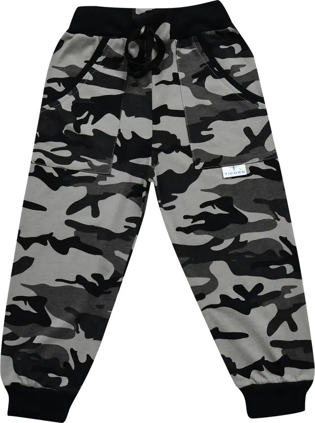 Cotton Blend Regular Fit Trackpants for Boys & Girls (Grey, 6-7 Years)