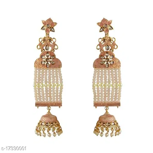 Diva Graceful Earrings for Women (Peach, Free Size)