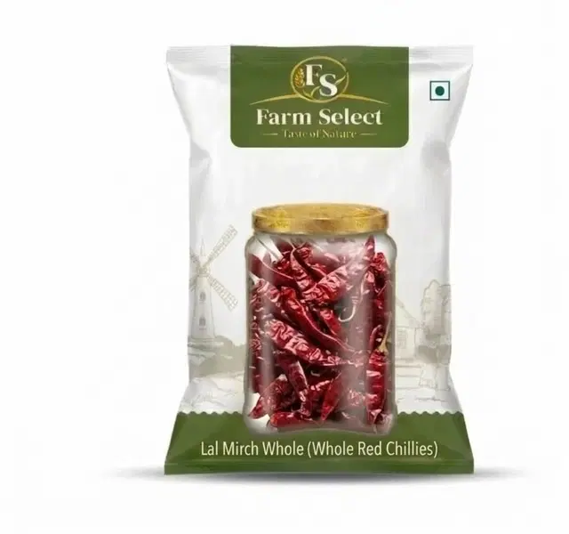 Farm Select Lal Mirch Sabut (With Stem) 50 g