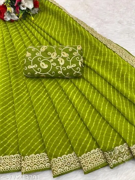 Elegant Saree for Women (Yellow, Free Size)