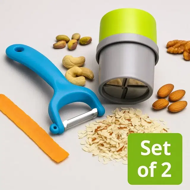 2 Pc Kitchen Tool Combo Set (Dry Fruit Cutter & Peeler)