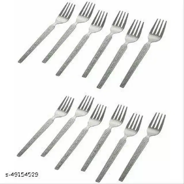 Steel Fork Set, Silver, Pack of 12
