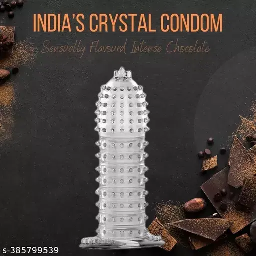 Crystal Dotted Reusable Condom for Men, Transparent, Pack of 1