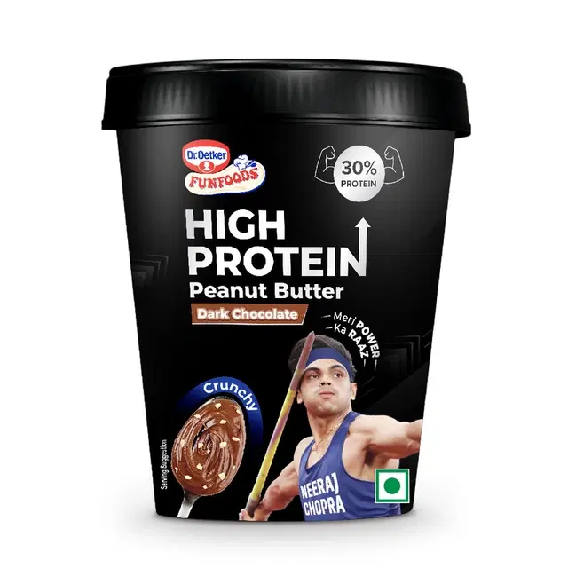 Dr. Oetker Funfoods High Protein Peanut Butter Dark Chocolate - Crunchy 500 g