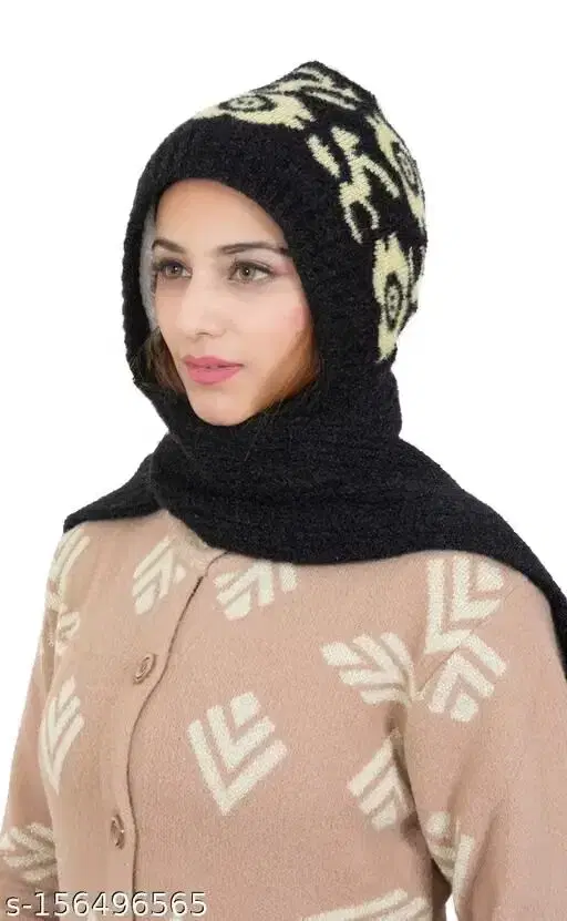 Cap for Women (Black, Free Size)