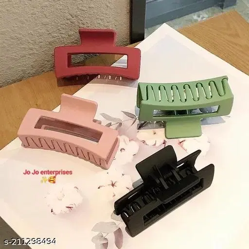 ABS Plastic Hair Clutcher for Women & Girls, Pack of 4 (Multicolor)