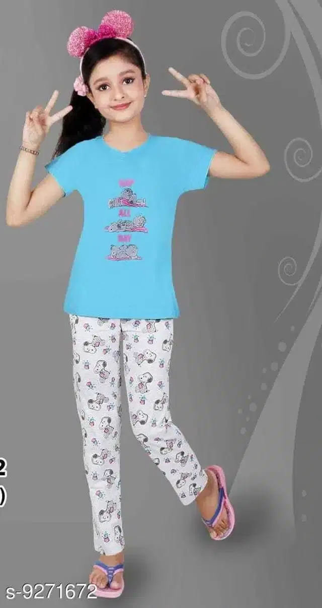 Nightsuit for Girls (Multicolor, 3-4 Years)