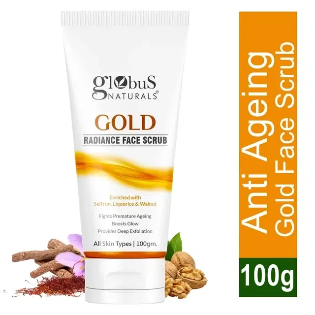 Globus Naturals Gold Radiance Anti Ageing & Brightening Face Scrub 100 gs