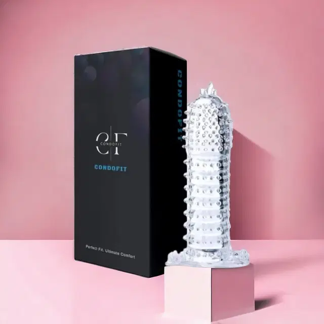 A R Silicone Crystal Dotted Condom for Men, Transparent