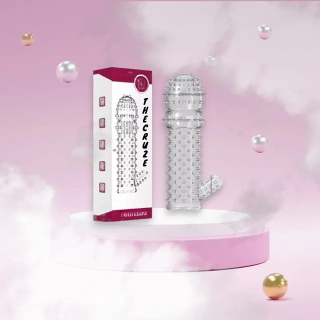 A R Silicone Crystal Dotted Condom for Men, Transparent