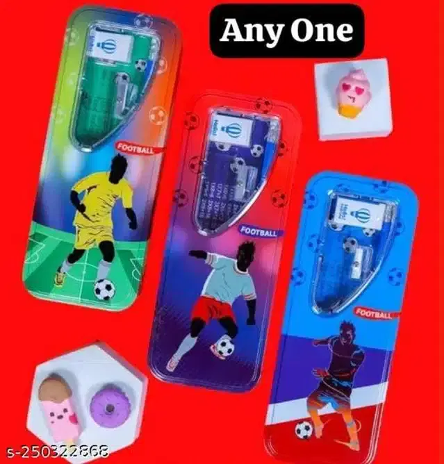 Premium Football Theme Pencil Case, Assorted