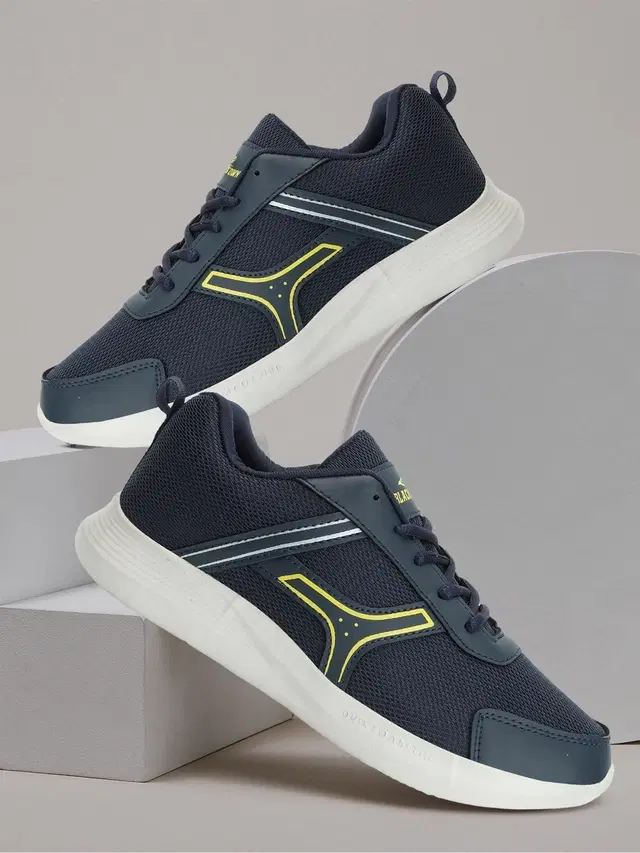 Blacktown Sports Shoes for Men, Navy Blue & Yellow (9)