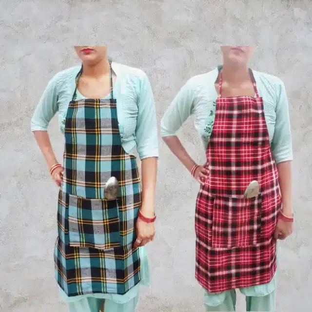 Cotton Kitchen Aprons, Multicolor, Pack of 2