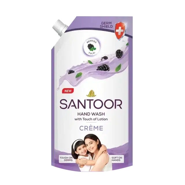 Santoor Crème Handwash Pouch with Berries & Tulsi 700 ml