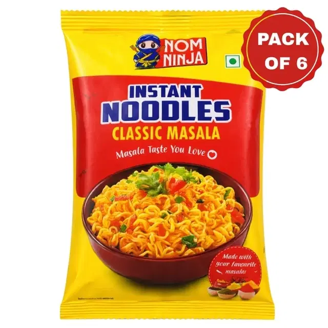 Nom Ninja Instant Masala Noodles 6X50g (Pack of 6)