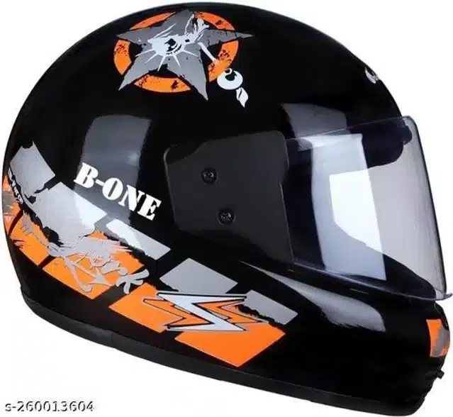Full Face Helmet For Men & Women, Black & Orange