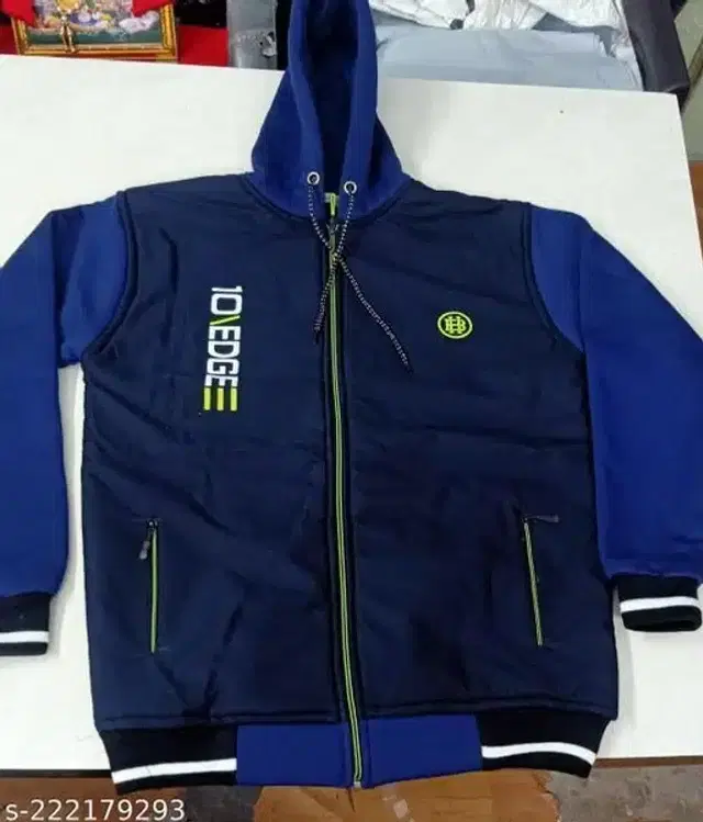 Polyester Jacket for Men (Blue, M)
