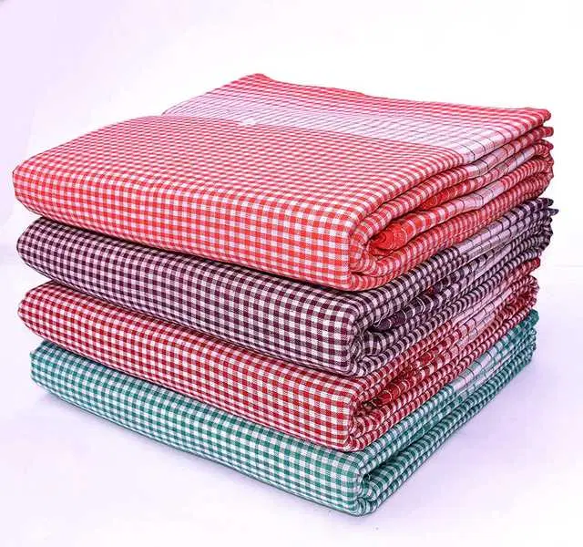 Pinak Casual Cotton Checkered Bath Towels, Pack Of 4, Multicolor, Free Size, PS-43