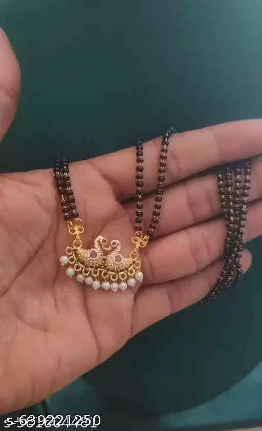 Multiple Strand Mangalsutra for Women (Maroon, 18 inch)